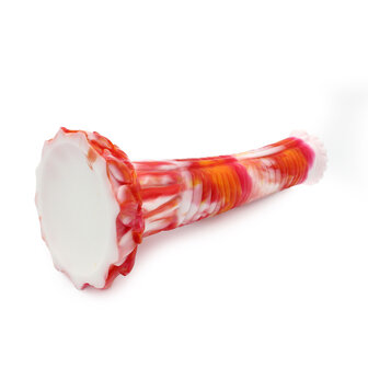 Kiotos Monstar Dildo Beast Paardenlul - 27 x 5.5 cm - tie dye oranje/wit/rood