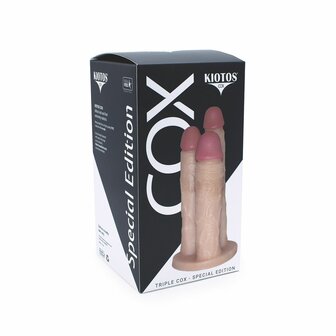 Kiotos Cox - Triple Dildo - Lichte Huidskleur