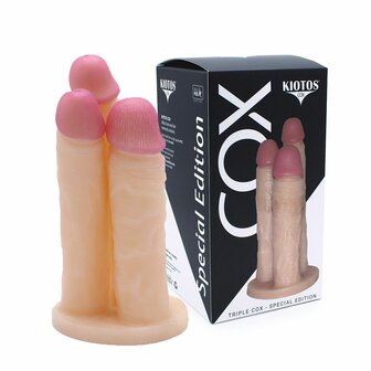 Kiotos COX Triple Dildo - lichte huidskleur