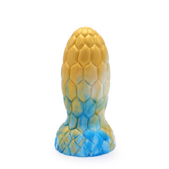 Kiotos Monstar Buttplug Beast Alien Egg 7 - 17.5 x 7.5 cm - tie dye goud/blauw