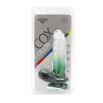 Kiotos Cox Color - Gekleurde Dildo 07 - 18 x 4 cm - Transparant/Groen