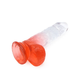 Kiotos Cox Color - Gekleurde Dildo 08 - 18,5 x 4 cm - Transparant/Rood