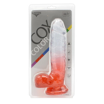 Kiotos Cox Color Gekleurde Dildo 10 - transparant/rood