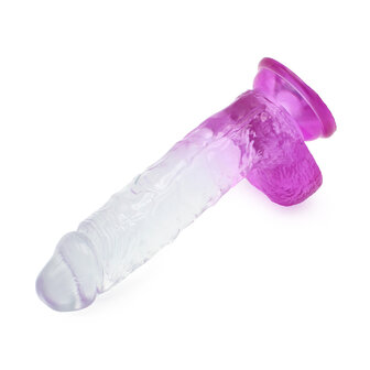 Kiotos Cox Color - Gekleurde Dildo 10 - 25 x 5,5 cm - Transparant/Paars