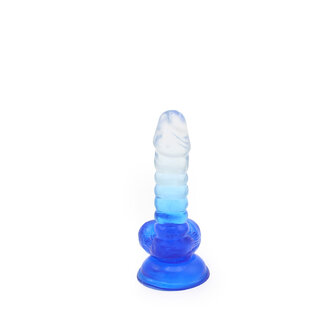 Kiotos Cox Color - Gekleurde Dildo 01 - 15,5 x 3 cm - Transparant/Blauw