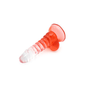 Kiotos Cox Color - Gekleurde Dildo 01 - 15,5 x 3 cm - Transparant/Rood