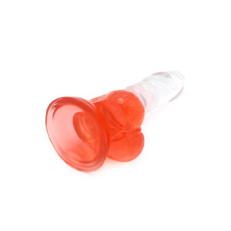 Kiotos Cox Color - Gekleurde Dildo 01 - 15,5 x 3 cm - Transparant/Rood