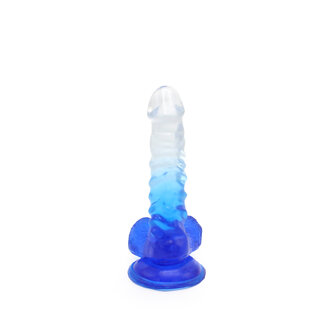 Kiotos Cox Color - Gekleurde Dildo 02 - 18,5 x 4 cm - Transparant/Blauw