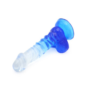 Kiotos Cox Color - Gekleurde Dildo 02 - 18,5 x 4 cm - Transparant/Blauw