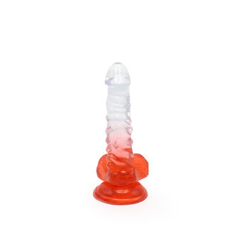 Kiotos Cox Color - Gekleurde Dildo 02 - 18,5 x 4 cm - Transparant/Rood