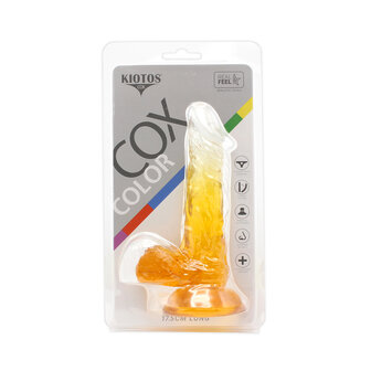 Kiotos Cox Color - Gekleurde Dildo 03 - 17,5 x 3,2 cm - Transparant/Geel