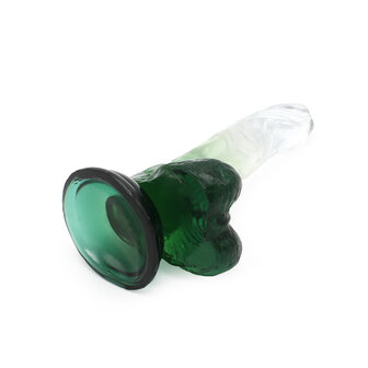 Kiotos Cox Color - Gekleurde Dildo 03 - 17,5 x 3,2 cm - Transparant/Groen