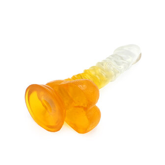 Kiotos Cox Color - Gekleurde Dildo 04 - 22,5 x 4 cm - Transparant/Geel