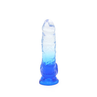 Kiotos Cox Color - Gekleurde Dildo 08 - 18,5 x 4 cm - Transparant/Blauw