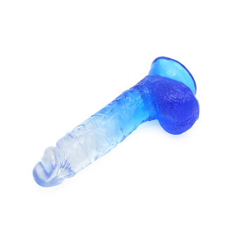 Kiotos Cox Color - Gekleurde Dildo 08 - 18,5 x 4 cm - Transparant/Blauw