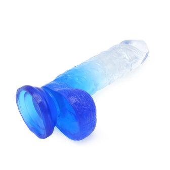 Kiotos Cox Color - Gekleurde Dildo 09 - 21,5 x 4,3 cm - Transparant/Blauw