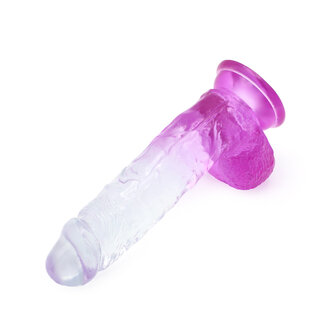 Kiotos Cox Color - Gekleurde Dildo 09 - 21,5 x 4,3 cm - Transparant/Paars