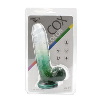 Kiotos Cox Color - Gekleurde Dildo 09 - 21,5 x 4,3 cm - Transparant/Groen