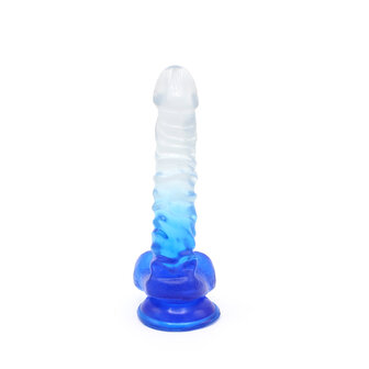 Kiotos Cox Color - Gekleurde Dildo 04 - 22,5 x 4 cm - Transparant/Blauw