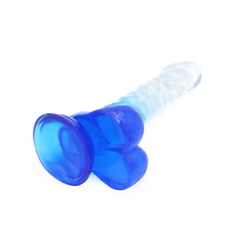 Kiotos Cox Color - Gekleurde Dildo 04 - 22,5 x 4 cm - Transparant/Blauw