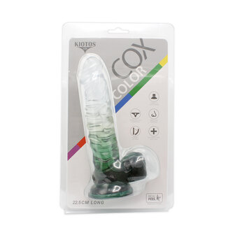 Kiotos Cox Color - Gekleurde Dildo 04 - 22,5 x 4 cm - Transparant/Groen