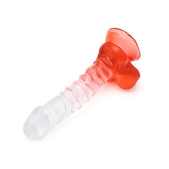 Kiotos Cox Color - Gekleurde Dildo 04 - 22,5 x 4 cm - Transparant/Rood