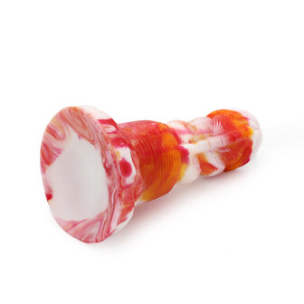 Kiotos Monstar - Dildo Beast 1 - 20.5 x 5.5 cm - Tie Dye Oranje/Wit/Rood