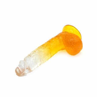 Kiotos Cox Color - Gekleurde Dildo 08 - 18,5 x 4 cm - Transparant/Geel