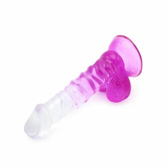 Kiotos Cox Color - Gekleurde Dildo 02 - 18,5 x 4 cm - Transparant/Paars