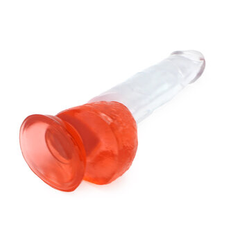 Kiotos Cox Color - Gekleurde Dildo 06 - 22,5 x 4,2 cm - Transparant/Rood