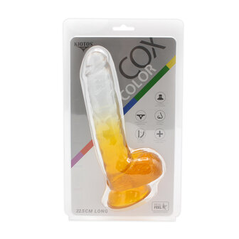 Kiotos Cox Color - Gekleurde Dildo 06 - 22,5 x 4,2 cm - Transparant/Geel