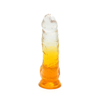 Kiotos Cox Color - Gekleurde Dildo 10 - 25 x 5,5 cm - Transparant/Geel