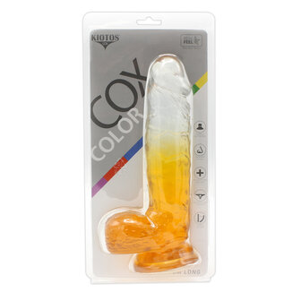 Kiotos Cox Color - Gekleurde Dildo 10 - 25 x 5,5 cm - Transparant/Geel