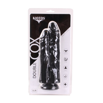 Kiotos Cox - Extreme Sandwich Dildo 28 x 6 cm - Zwart