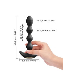 Dorcel FLEXI BALLS Anale Vibrator met Afstandsbediening - zwart