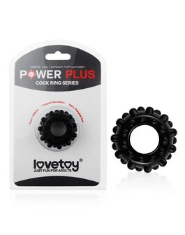 Lovetoy - Powerplus flexibele cockring nopjes - zwart