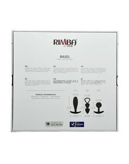 Rimba Buttplug Set van 3 BASEL - zwart - maat S