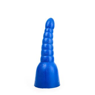 All Blue Geribbelde Anaal Dildo 34 x 11 cm - blauw