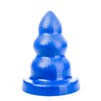 All Blue - Triple Pleasure Buttplug - Blauw - Maat M