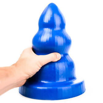 All Blue - Triple Pleasure Buttplug - Blauw - Maat L