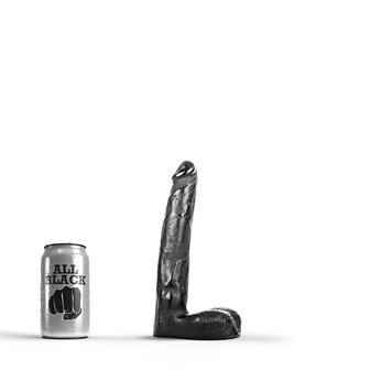 All Black - Zwarte realistische dildo - 21 cm