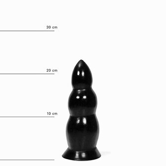 All Black - Zwarte dildo Met ribbels - 23 cm