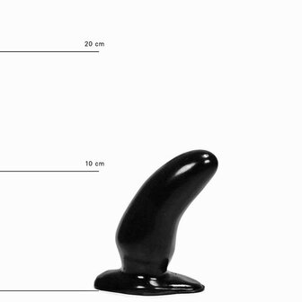 All Black - Zwarte Kromme Anaal Dildo - 13 cm