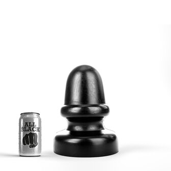 All Black Buttplug met stimulerende ribbel 23 x 13.5 cm - zwart