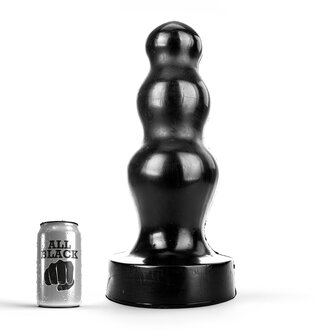 All Black XXL Buttplug met bolletjes 38 x 11.5 cm - zwart