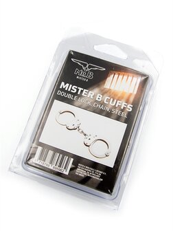 Mister B Cuff - Double Lock - Stalen Politiehandboeien Met Ketting - Zilver