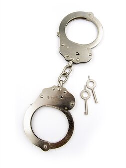 Mister B Cuff - Double Lock - Stalen Politiehandboeien Met Ketting - Zilver