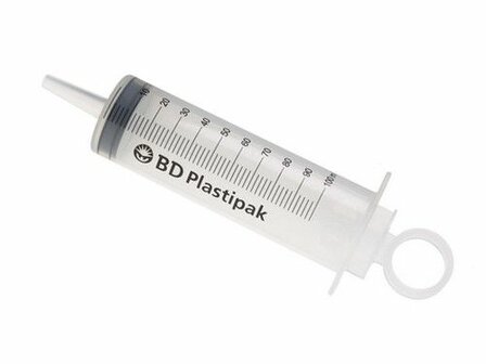 Injectiespuit Plastipak met catheter aansluiting - 100 ml