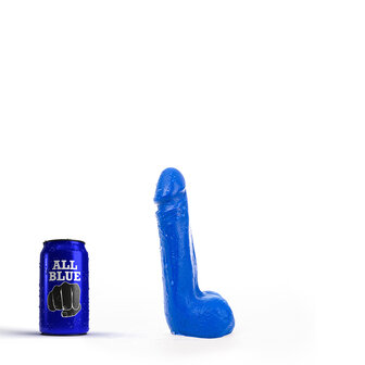 All Blue - Dildo Met Balzak 20 x 4,5 cm - Blauw