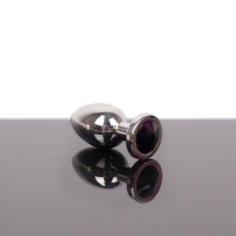 Kiotos - Buttplug RVS Met Zwart Kristal - Maat M